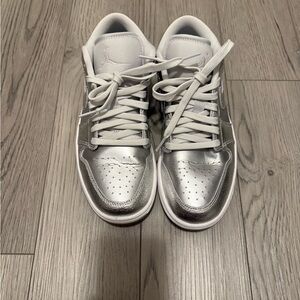 Nike Air Jordan Silver and White Sneakers